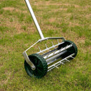 Heavy Duty Rolling Lawn Aerator with 3-Piece Long Steel Handle for Garden Yard Grass Maintenance