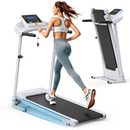 Folding Treadmill with Incline 2.5HP 12KM/H Electric Treadmill Bluetooth Music Cup Holder Heart Rate Sensor for Indoor Home Gym Exercise Fitness