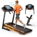 Folding Treadmill for Home Electric Treadmill Workout Running Machine, Handrail Controls Speed, Pulse Monitor APP