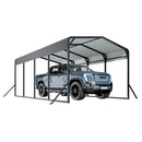 12x20FT Metal Car Carport Heavy Duty Carport with Reinforced Support Base Suitable for All Weather Conditions - Black