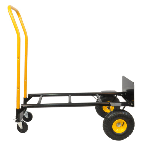 Hand Truck Dual Purpose 4 Wheel Push Cart with Swivel Wheels 330 Lbs for Garden/Grocery