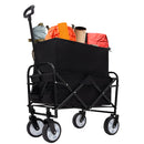 Extention ExCollapsible Foldable Wagon Cart Heavy Duty Utility Cart for Camping Shopping Sports Supports 225lbs Black