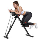 Foldable Abs Trainer Machine Waist Trainer Ab Cruncher with Resistance Band for Strength Training