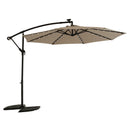 10ft Solar LED Offset Hanging Market Patio Umbrella (No Base)