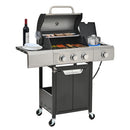 Propane Grill 3 Burner Barbecue Grill Stainless Steel Gas Grill with Side Burner and Cover for Outdoor BBQ Camping