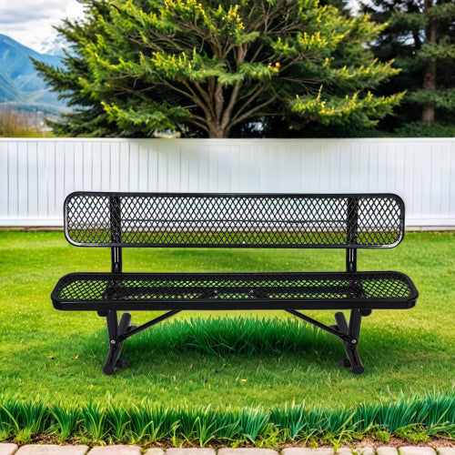 6 ft. Outdoor Steel Bench with Backrest in Black?