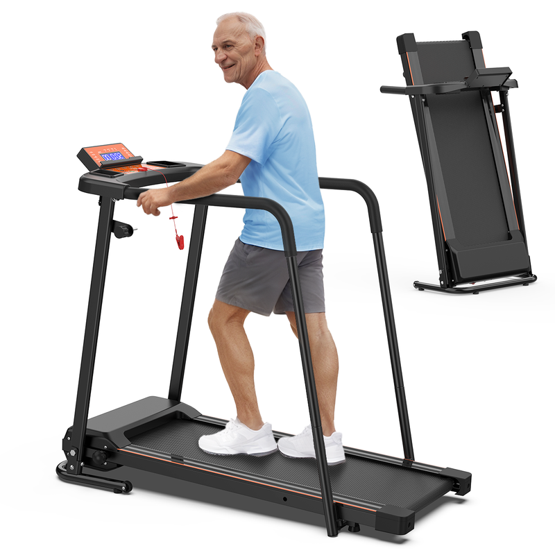 Walking Treadmills for Home, Extended Handrails for Recovery Fitness, Portable Foldable Treadmill for Seniors 300 LBS Capacity