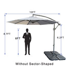 10ft Offset Patio Umbrella - Offset Hanging Cantilever Patio Outdoor Market Umbrella Protection for Pool Deck and Garden