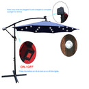 10 ft Outdoor Patio Umbrella Solar Powered LED Lighted Sun Shade Market Waterproof 8 Ribs Umbrella with Crank and Cross Base