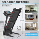 Home Foldable Treadmill with Incline, Folding Treadmill for Home Workout 5" LCD Screen 250 LB Capacity Bluetooth Music