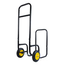 Firewood Log Cart Carrier - Outdoor or Indoor Black Steel Wood Rack Storage Mover