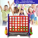 4-to-Score Giant Game Set with Mesh Bag & Jumbo Connect 4, Basketball Hoop, Ring Toss & Golf Games & Height Adjustable