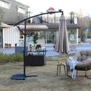 10ft Solar LED Offset Hanging Market Patio Umbrella (No Base)