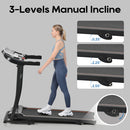 NEW Home Folding Treadmill with Pulse Sensor, 2.5 HP Quiet Brushless Motor , 7.5 MPH, 300LBS Weight Capacity