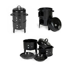 Outdoor Double-Layer Grill Charcoal Wood Fired Braising And Smoking Stove