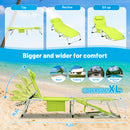 3-in-1 Heavy Duty Tanning Chair with Face Hole Adjustable 5-Position Folding Chaise Lounge Chairs for Outdoor Sunbathing Pool