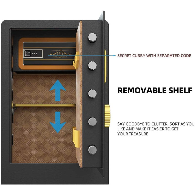 Security Safe Box for Home Office, 2.7 Cubic Feet Safe with Double Safety Key Lock and Password