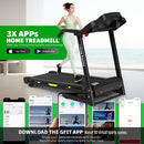 Folding Treadmill for Home Electric Treadmill Workout Running Machine, Handrail Controls Speed, Pulse Monitor,APP