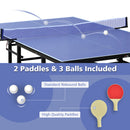 Blue Folding Rolling 9¡Á5 FT Table Tennis Table Indoor And Outdoor Table Tennis Table 8 Wheels Set Behind It For Easy Movemen