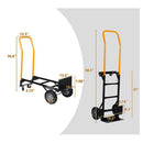 Hand Truck Dual Purpose 2 Wheel Dolly Cart and 4 Wheel Push Cart with Swivel Wheels 330 Lbs Capacity