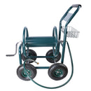 Garden Hose Reel Cart - 4 Wheels Portable Garden Hose Reel Cart with Storage Basket