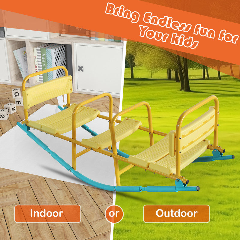 Kindergarten Children Outdoor Rocking Horse Outdoor Park Playground Equipment Double Or Triple Seesaw Swinging Fun