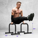 Push Up Bar & 14in High Parallettes Bars Dip Station with Foam Handles, No Wobbling Dip Bars