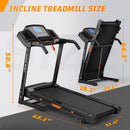 Folding Treadmill for Home Electric Treadmill Workout Running Machine, Handrail Controls Speed, Pulse Monitor APP