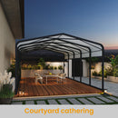 15x25FT Metal Car Carport Heavy Duty Carport with Reinforced Support Base, Suitable for All Weather Conditions - Black