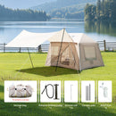Inflatable Camping Tent, Glamping Tents Easy Setup 4 Season Windproof Outdoor Cotton Tent with Pump