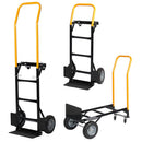 Hand Truck Dual Purpose 2 Wheel Dolly Cart and 4 Wheel Push Cart with Swivel Wheels 330 Lbs Capacity