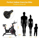 Black Stationary Bikes for Home Spin Indoor Exercise Bike with LCD Monitor for Home Gym Cardio Fitness Training