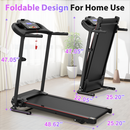 Folding Treadmill with Incline 2.5HP 12KM/H Electric Treadmill for Home Foldable, Bluetooth Music Cup Holder Heart Rate Sensor
