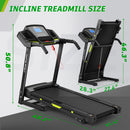 Folding Treadmill for Home Electric Treadmill Workout Running Machine, Handrail Controls Speed, Pulse Monitor,APP