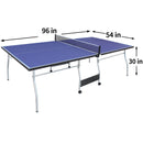 8ft Mid-Size Table Tennis Table Foldable & Portable Ping Pong Table Set for Indoor Games with Net, 2 Table Tennis Paddles and 3 Balls