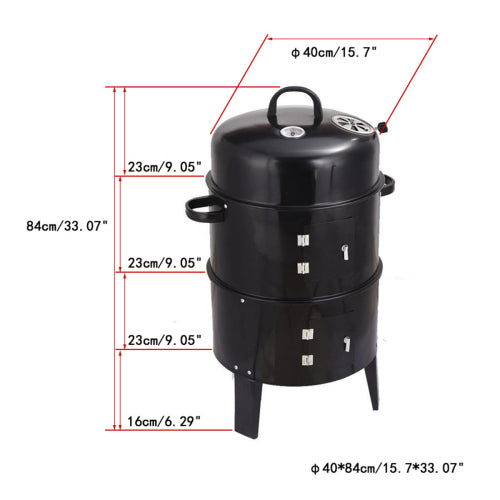 Outdoor Double-Layer Grill Charcoal Wood Fired Braising And Smoking Stove