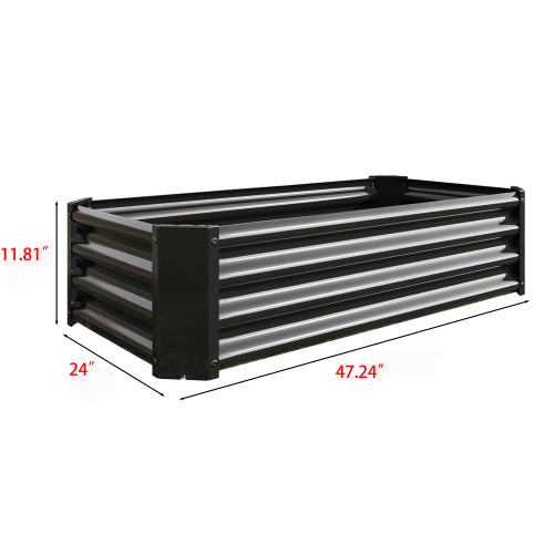 Metal Raised Garden Bed Rectangle Raised Planter 4¡Á2¡Á1ft for Flowers Plants Vegetables Herb Black