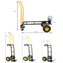 Hand Truck Dual Purpose 4 Wheel Push Cart with Swivel Wheels 330 Lbs for Garden/Grocery