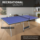 8ft Mid-Size Table Tennis Table Foldable & Portable Ping Pong Table Set for Indoor Games with Net, 2 Table Tennis Paddles and 3 Balls