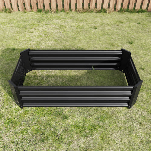 Metal Raised Garden Bed Rectangle Raised Planter 4¡Á2¡Á1ft for Flowers Plants Vegetables Herb Black