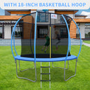 Foldable Trampoline 400 Lbs 10ft Foldable Mini Trampoline Fitness Rebounder with Handrail for Adults