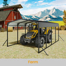 12x20FT Metal Car Carport Heavy Duty Carport with Reinforced Support Base Suitable for All Weather Conditions - Black