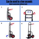 Heavy duty manual truck with double handles 330 lb steel trolley with 10in rubber wheels for warehouse/garden