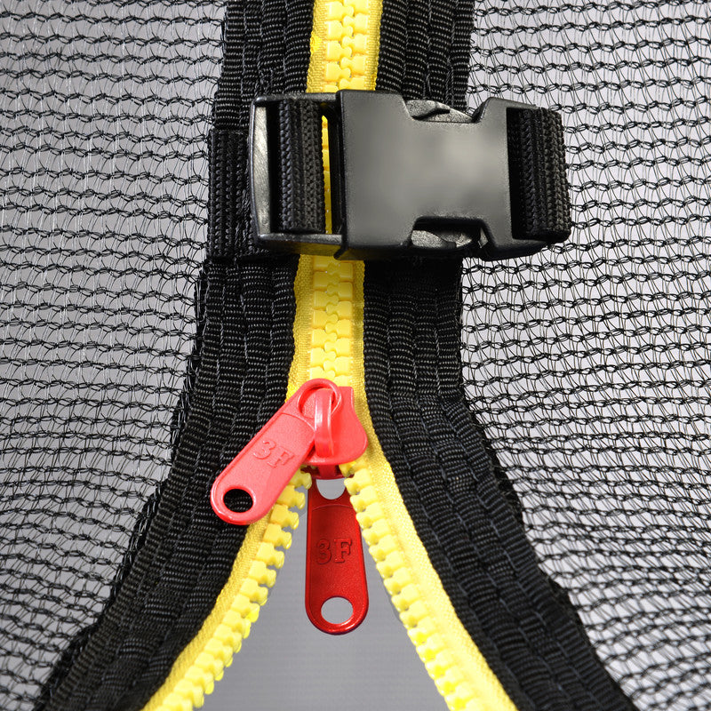 14FT Powder-coated Advanced Trampoline with Basketball Hoop Inflator and Ladder Outer Safety Enclosure Orange