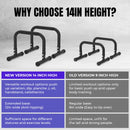 Push Up Bar & 14in High Parallettes Bars Dip Station with Foam Handles, No Wobbling Dip Bars