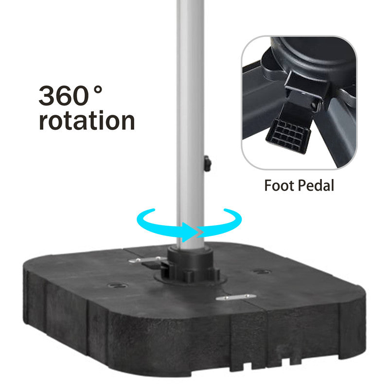 11FT Patio Umbrella Outdoor Square Double Top Umbrella in Red (without Umbrella Base)