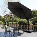 11 FT Cantilever Patio Umbrella, Round Outdoor Offset Umbrella with 360¡ã Rotation & Tilt Adjustment without Base - Grey