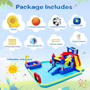 10 In1 Inflatable Slide Water Park Bouncing House Garden With Splash Pool & Water Gun & Basketball & Climbing Wall & Dual Pools & Soccer