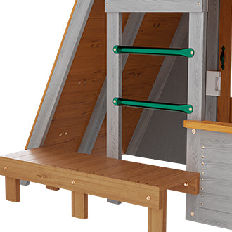 Large Sturdy Wooden Playhouse for Kids Realistic Modern Design Lookout Post Telescope Climb Ramp-for 5-8 Children's Outdoor Play