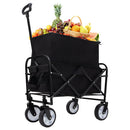 Extention ExCollapsible Foldable Wagon Cart Heavy Duty Utility Cart for Camping Shopping Sports Supports 225lbs Black